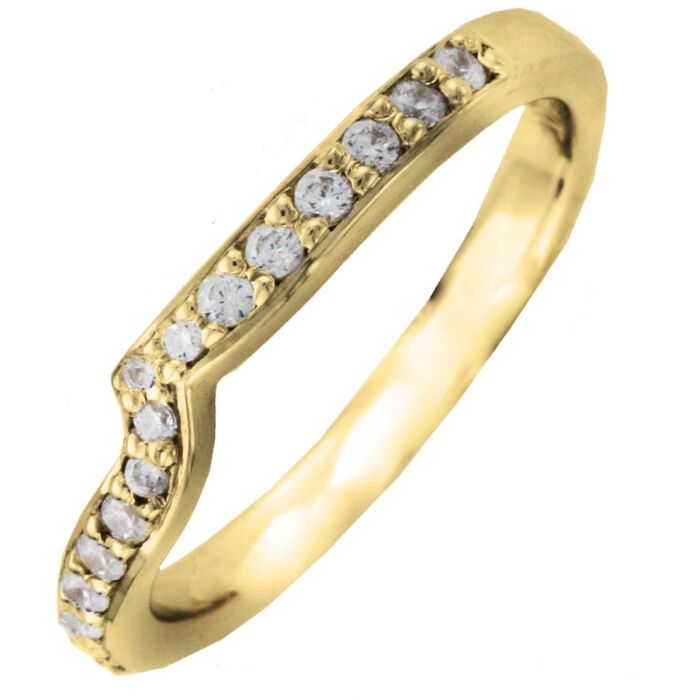 2.5mm Shaped Wedding Ring - 0.30ct Diamond | W610